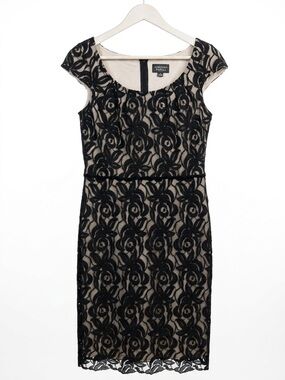 Adrianna Papell Black Lace Sheath Dress NWT Size 10